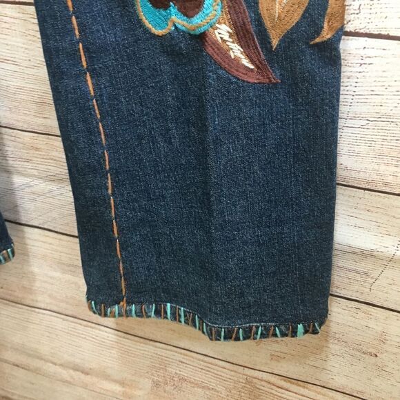 ANTHROPOLOGIE BASIL & MAUDE EMBROIDERED AND BEADED JEANS - Picture 3 of 10